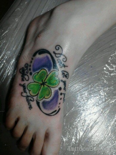 Clover Tattoo On Foot-TB12016