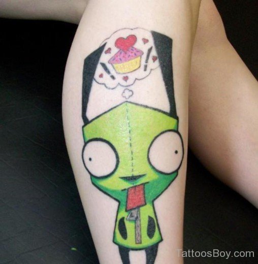 Green Cartoon Tattoo
