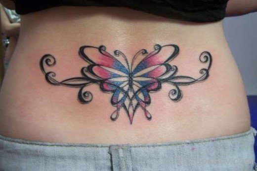 Colored Butterfly Tattoo-TB128