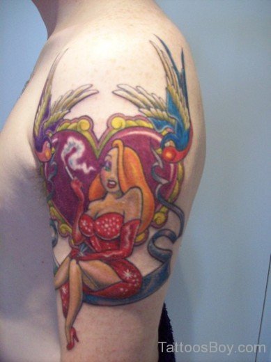 Cartoon Tattoo On Shoulder-Tb1072