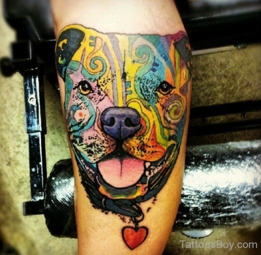 Colored Dog Tattoo Desig-TB1028