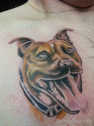 Dog Tattoo On chest-TB1029