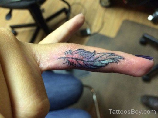 Colored Feather Tattoo-AWl1023