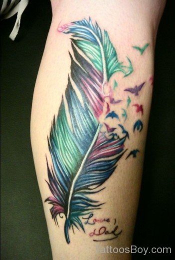Colored Feather Tattoo-TB1027