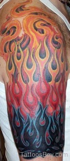 Colored  Flame Tattoo Design-TB1025
