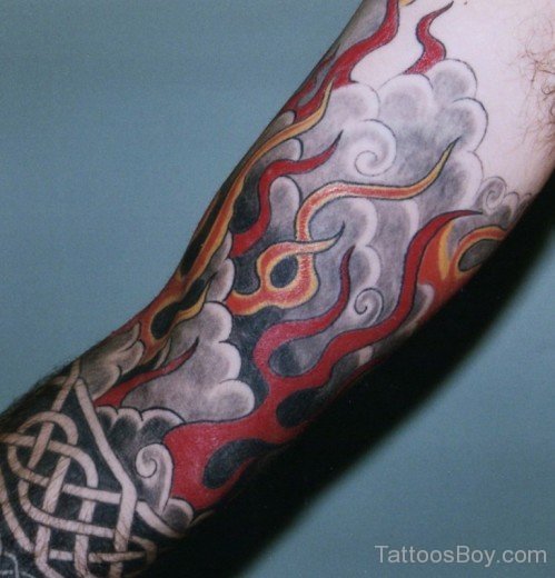 Colored Flame Tattoo-TB1028