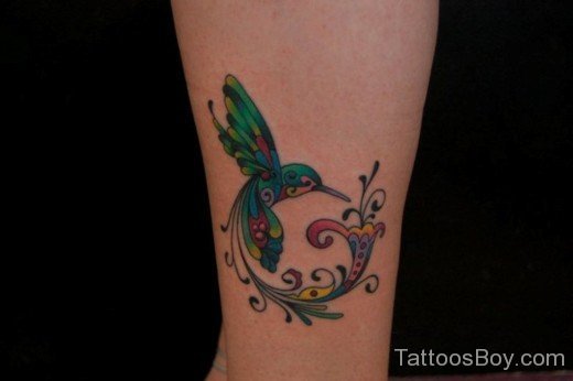 Colored Hummingbird Tattoo Design-TB1039