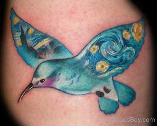Colored Hummingbird Tattoo-TB1042
