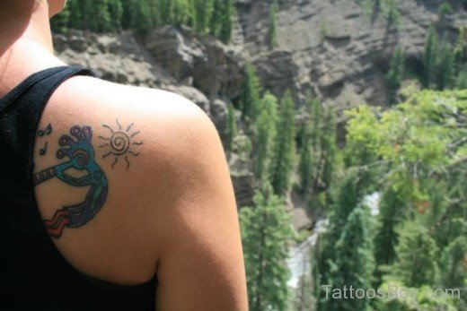 Colored Kokopelli Tattoo-TB122