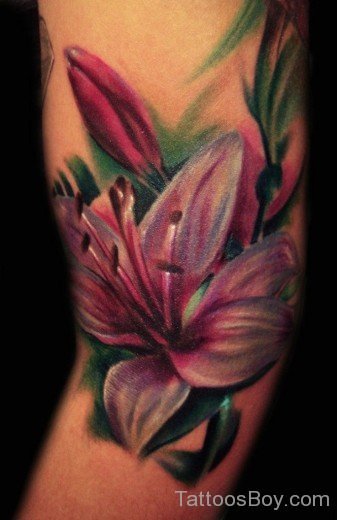 Colored Lily Tattoo