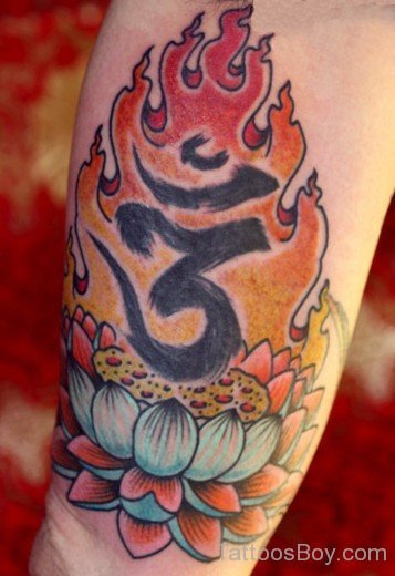 Colored Lotus Flower Tattoo-TB1026