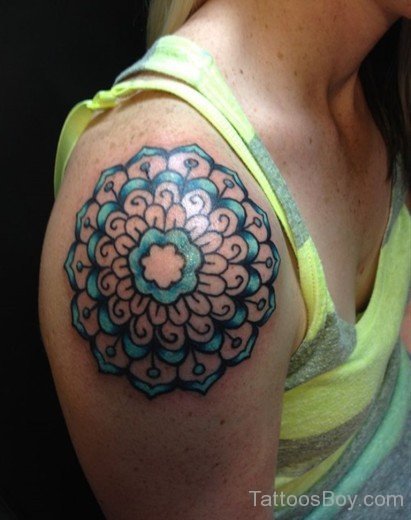 Colored Mandala Tattoo Design-TB108