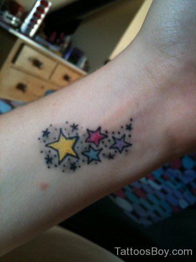 Colored Star Tattoo-TB1022