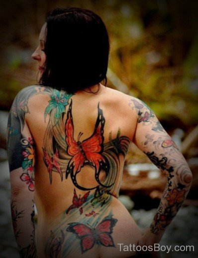Colorful Butterfly Tatoo-TB131