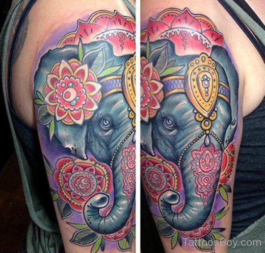 Colorful Elephant Tattoo-TB111