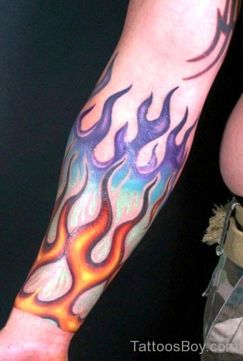 Colorful Flame Tattoo-TB1029