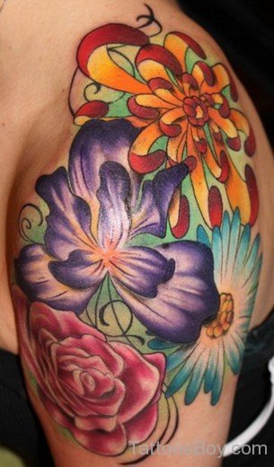 Colorful Flower Tattoo-TB12034
