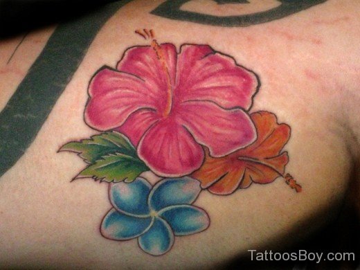 Colorful Hibiscus Flower Tattoo-TB12036