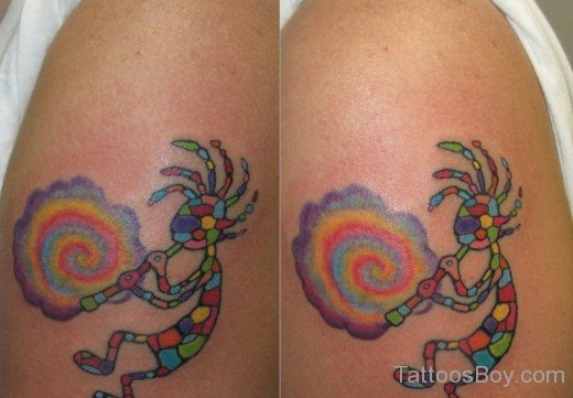 Colorful Kokopelli Tattoo Design-TB123
