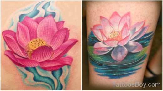 Colorful Lotus Tattoo Design-TB1030