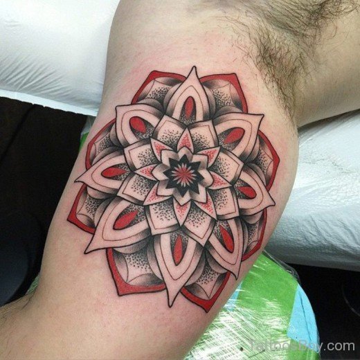 Colorful Mandala Tattoo On Bicep-TB110