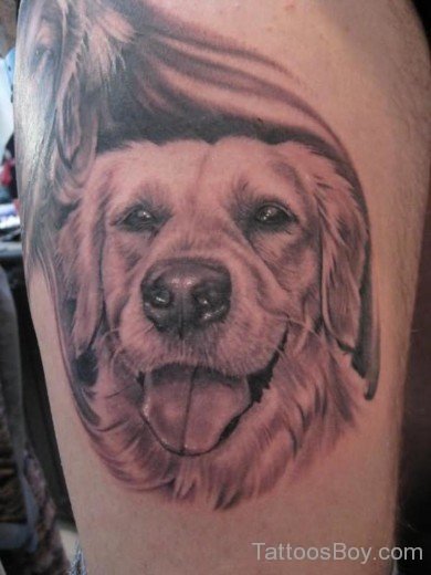 Cool Dog Face Tattoo Design-TB1034