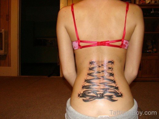 Corset Tattoo On Lower Back-TB132