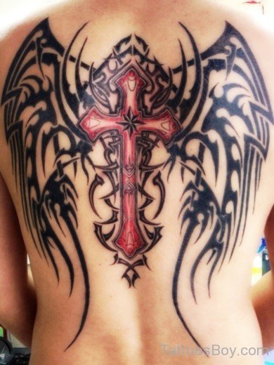 Cross And Wings Tattoo-TB129