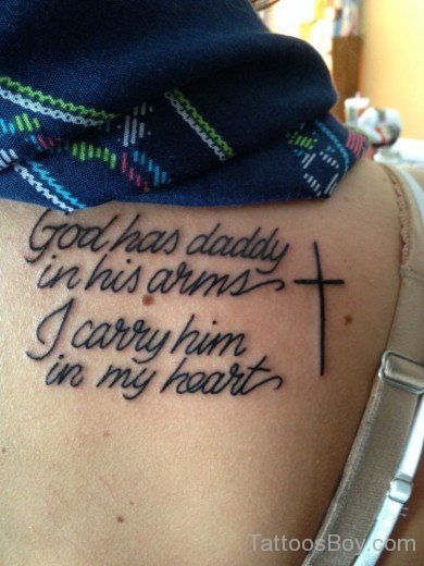 Cross And Wording Tattoo-TB1040