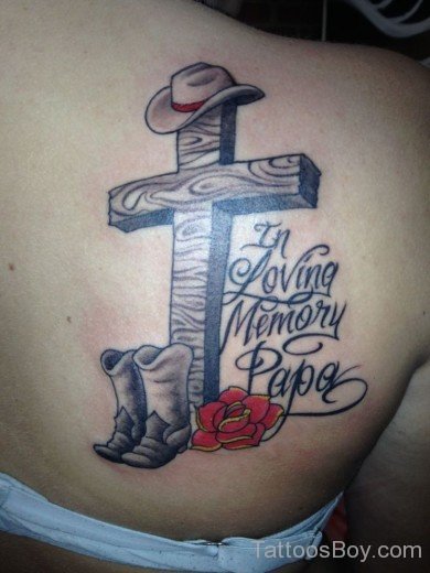 Cross Tattoo On Back 1-TB1048