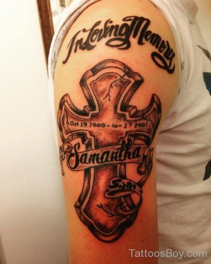 Cross Tattoo On Half Sleeve-TB1053