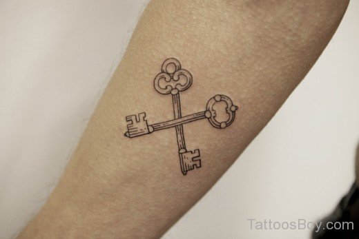 Crossed Key Tattoo-TB1031