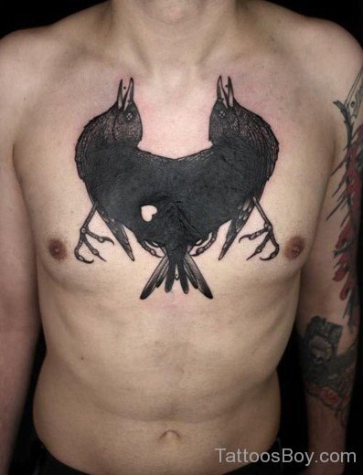 Crow Tattoo On Chest-TB1032