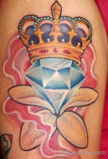 Crown And Diamond Tattoo-TB1034
