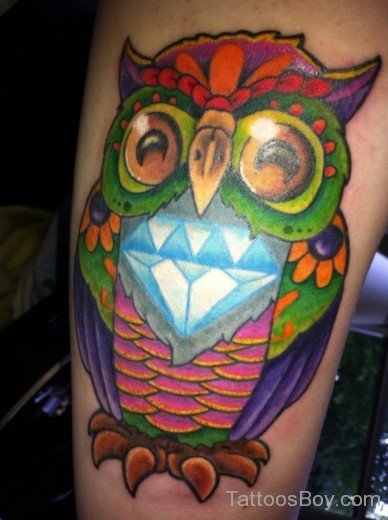 Diamond And Owl Tattoo-TB1047