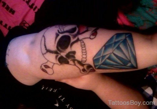 Diamond And Skull Tattoo-TB1050