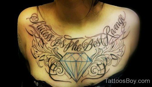 Diamond And Wording Tattoo-TB1052