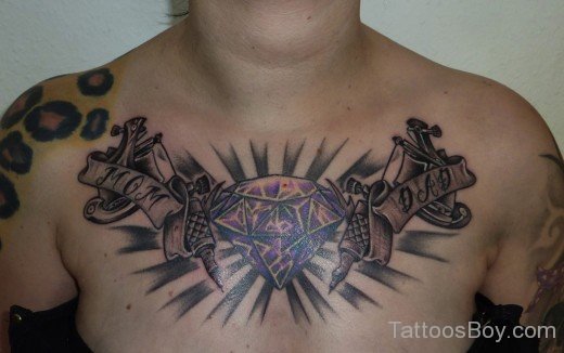 Diamond Tattoo Design On Chest-TB1062
