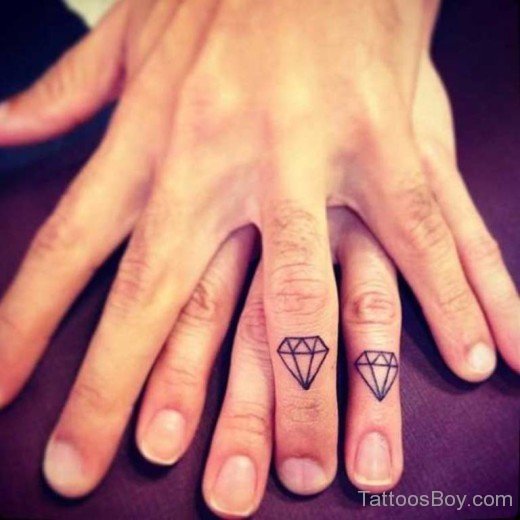 Diamond Tattoo Design On Finger-AWl1029