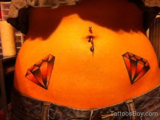 Diamond Tattoo Design On Waist-TB1067