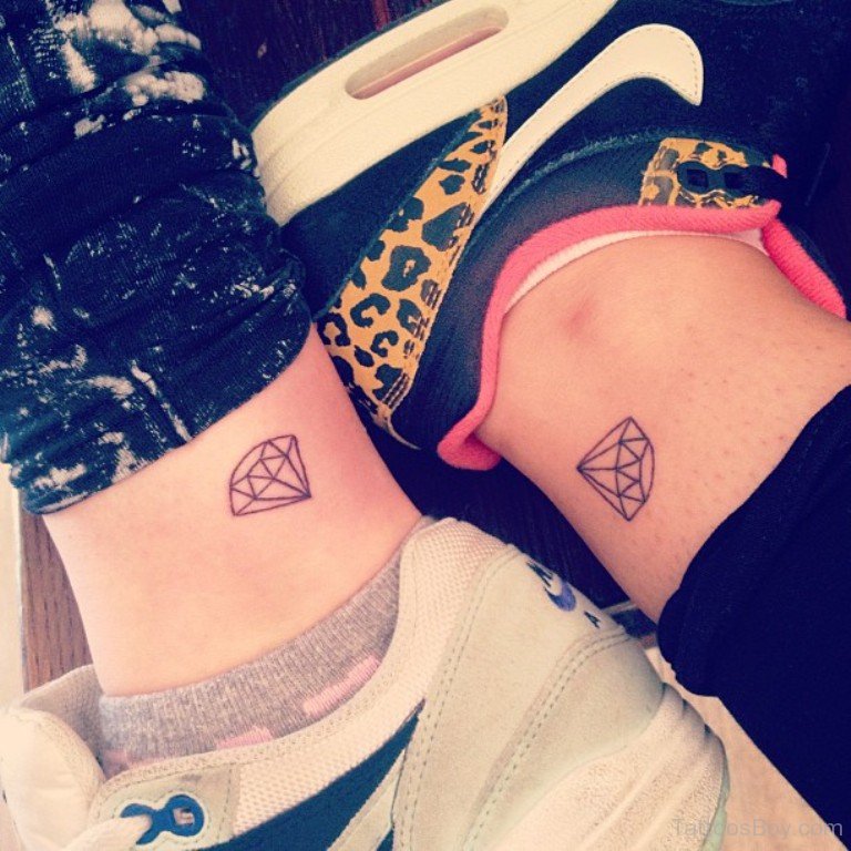 Diamond Tattoo On Ankle.