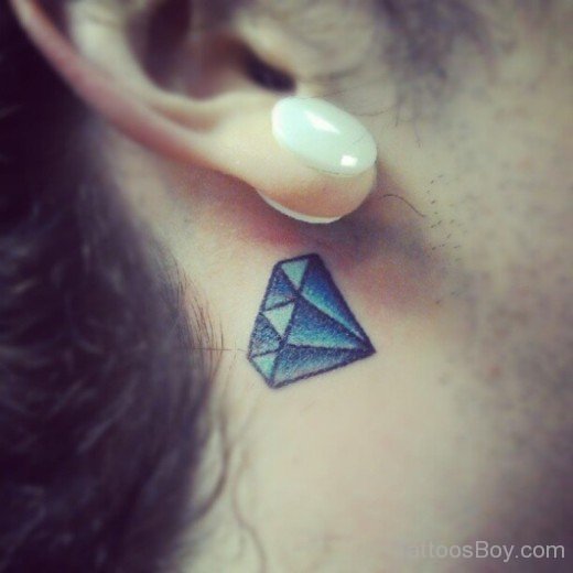 Diamond Tattoo On Behind Ear-TB1072