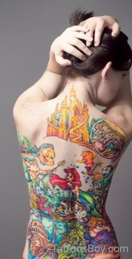 Disney Cartoon Tattoo On Back-Tb1085
