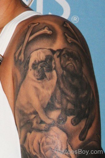 Dog Tatoo On Shoulder-TB1058