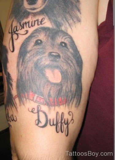 Dog Tattoo Design On Bicep-TB1064