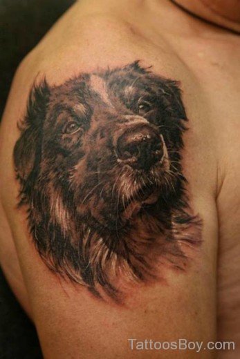 Dog Tattoo Design On Shoulder-TB1066