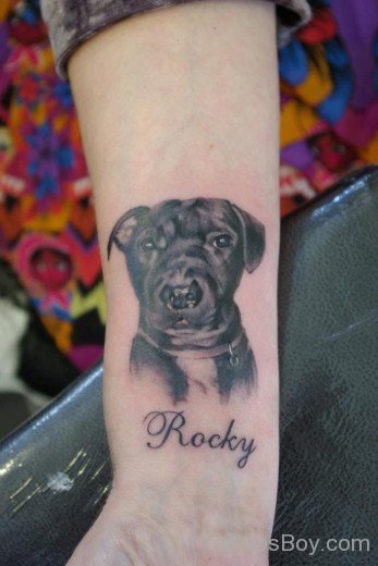 Dog Tattoo On Arm-TB1068