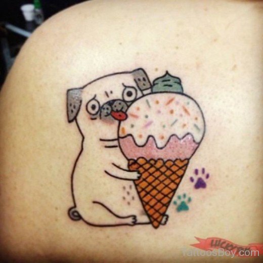Dog Tattoo On Back-TB1069
