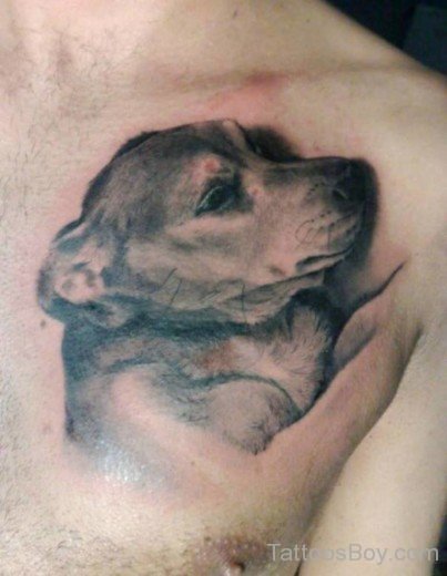 Dog Tattoo On Chest-TB1071