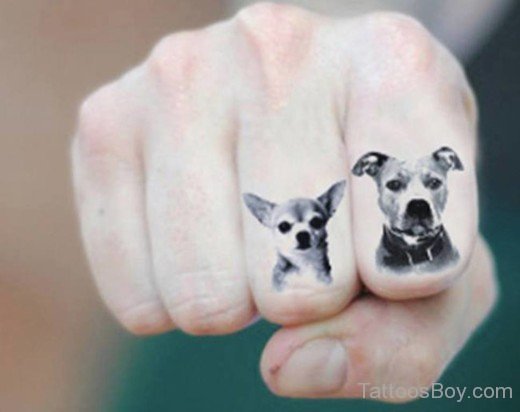 Dog Tattoo On Finger-TB1072